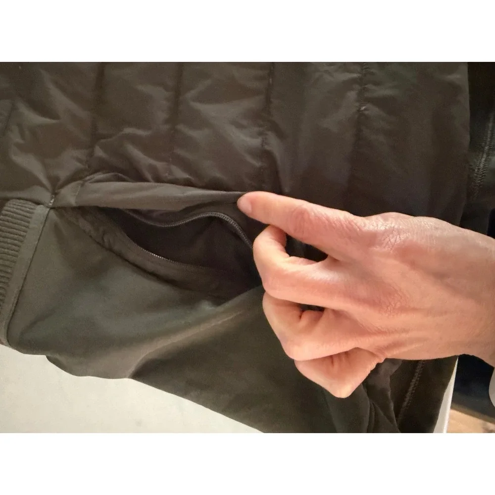 Lululemon Down For It All Half Zip Jacket Dark Olive Green Sz 8 Running Pullover - Picture 5 of 10